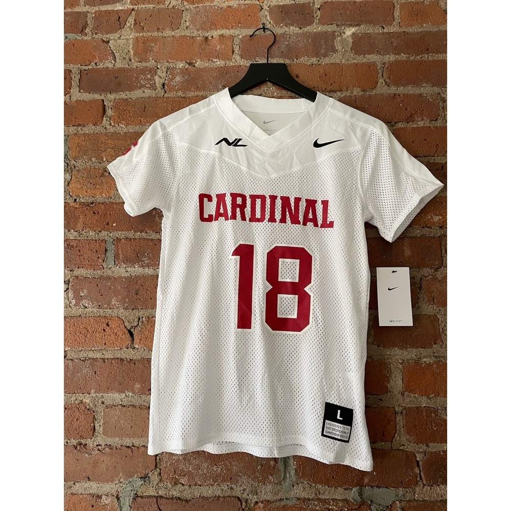 NWT Nike Mesh Flag Football Jersey Youth Boy's Large White Cardinals Dri-Fit #18